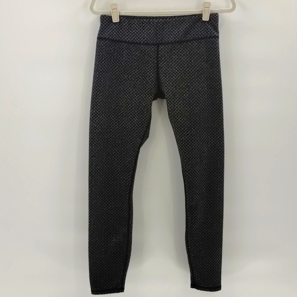 Kyodan leggings gray and black size large ankle athletic pants stretch mid rise